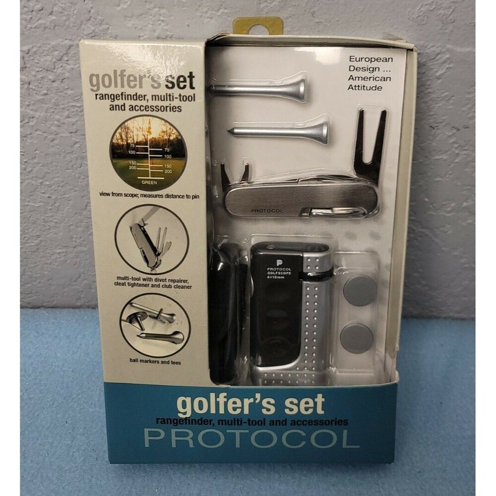 Protocol Golfer’s Set – Rangefinder, Multi-Tool & Accessories – Golf Gift Kit